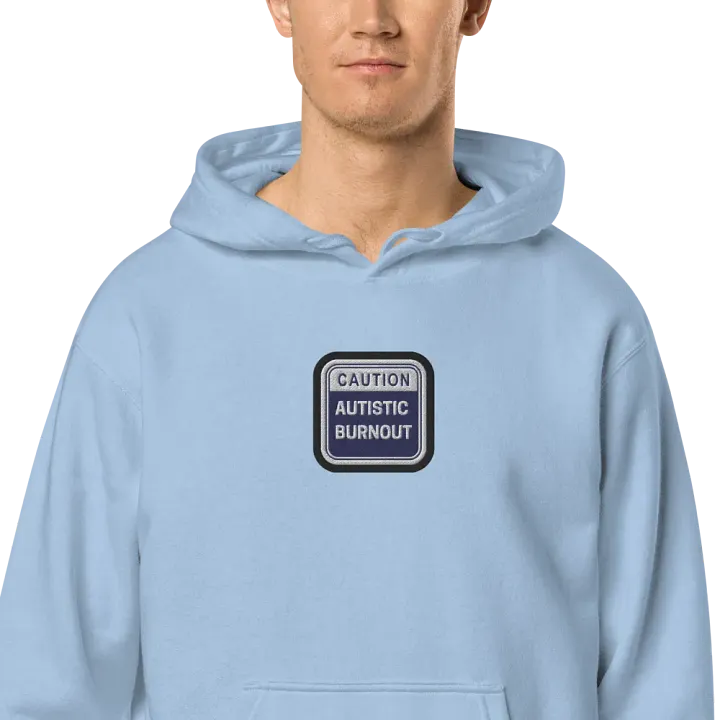 CAUTION: ASD BURNOUT embroidered pigment hoodie (navy bubble design 2) product image (2)