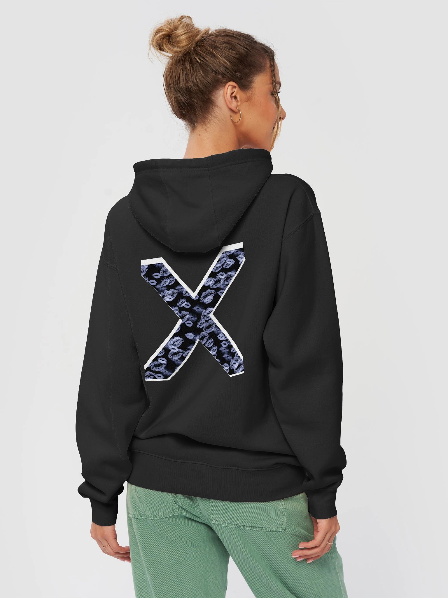 Black X Light Blue Lipstick Kisses | Hoodie product image (3)