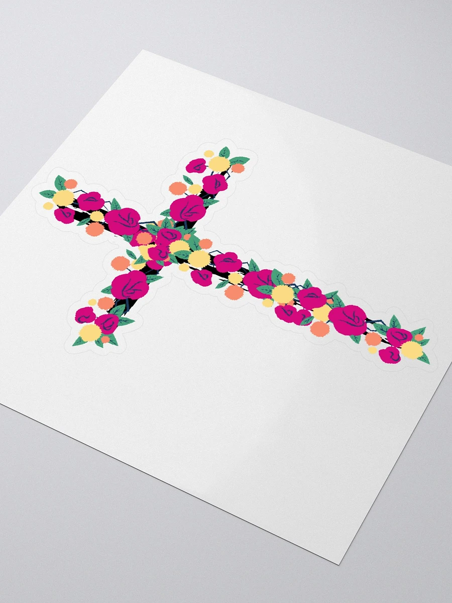 Pink & Yellow Floral Cross Sticker product image (3)