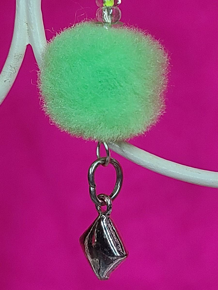 Green Pom-Pom wire wrapped Earrings product image (3)