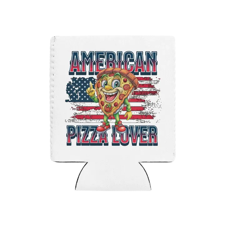 American Pizza Lover Patriotic Can Cooler product image (1)