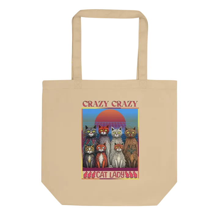 Crazy Crazy Cat Lady Sunset Tote Bag product image (1)