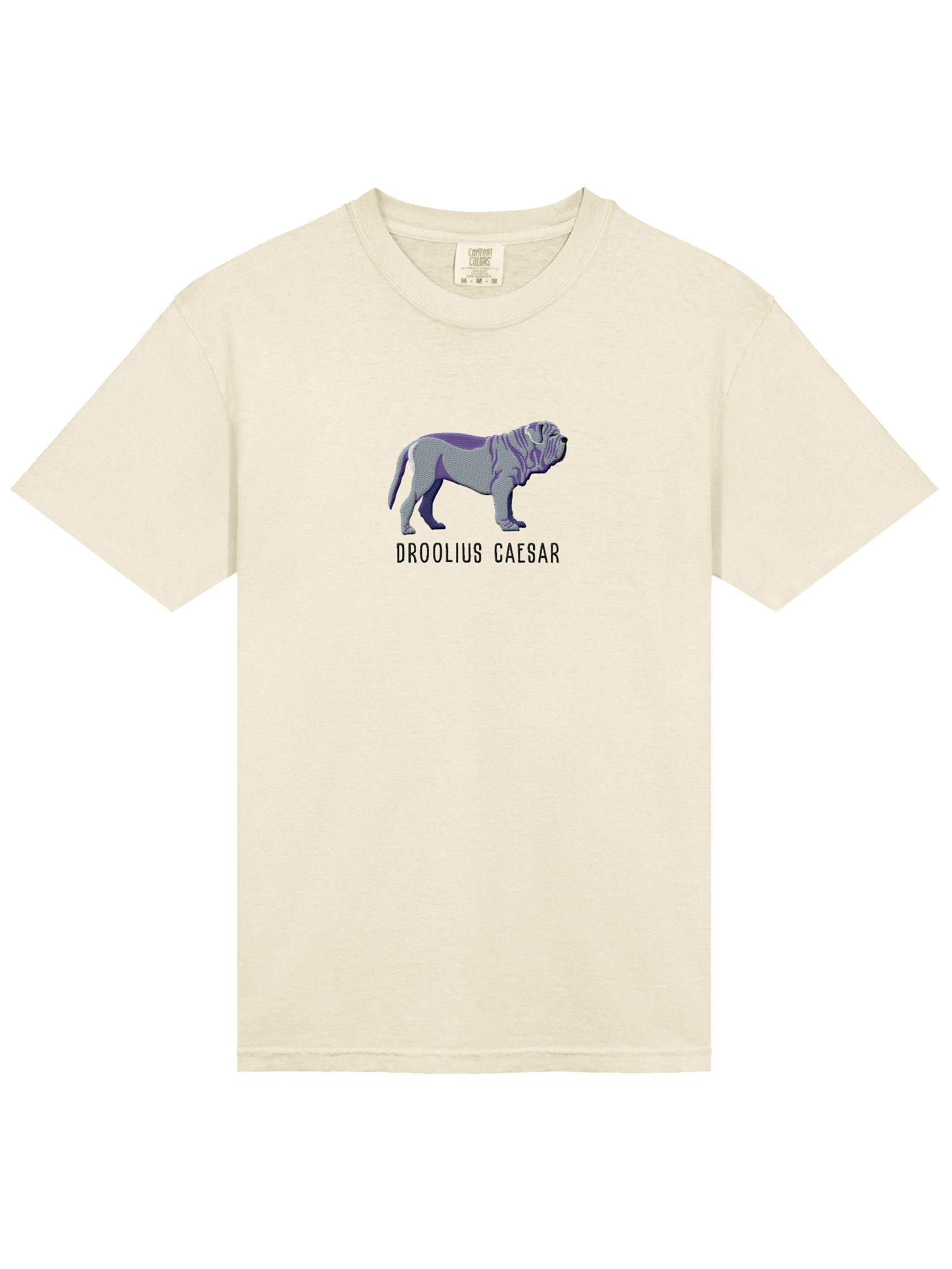Droolius Caesar T-Shirt(Embroidered) of a Neapolitan Mastiff(Blue) product image (43)