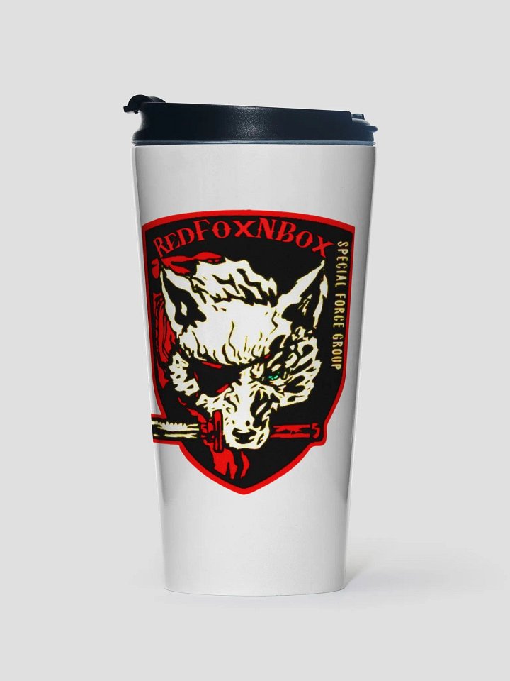 Stainless steel travel mug fox logo product image (1)