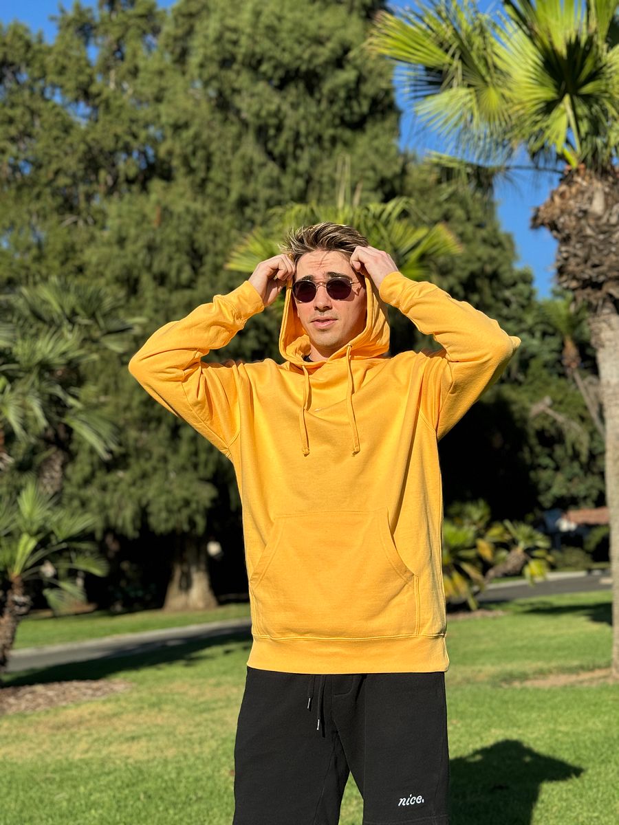 Nice. Embroidered Hoodie (Peach/White) product image (5)