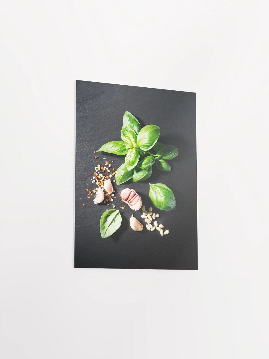 Food kitchen poster: Garlic and basil (Italian, Spanish cuisine) — Kitchen wall decor product image (8)