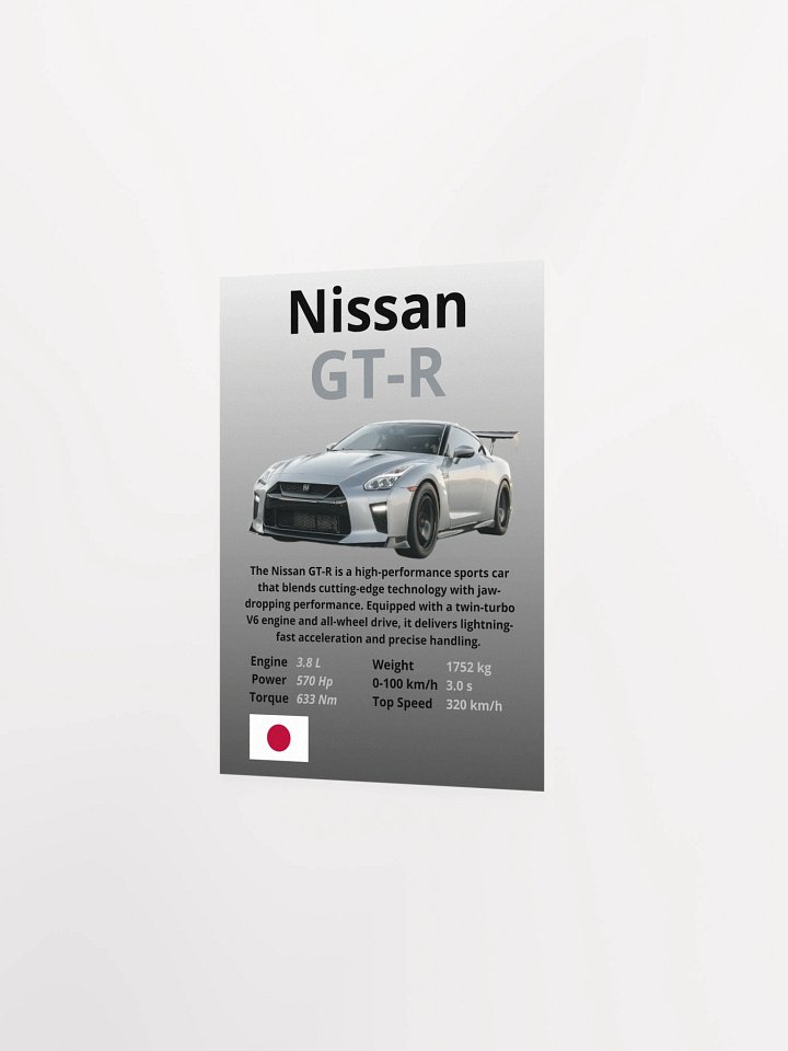 Nissan GT-R Wall Poster Without A Frame product image (2)