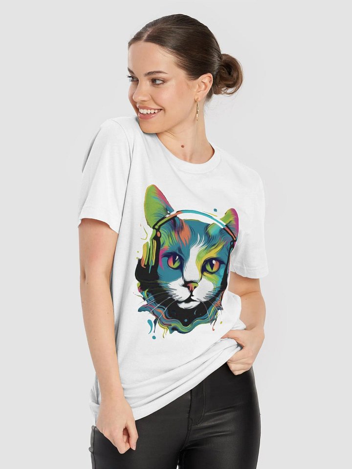 Neon Feline Beats T-Shirt product image (2)
