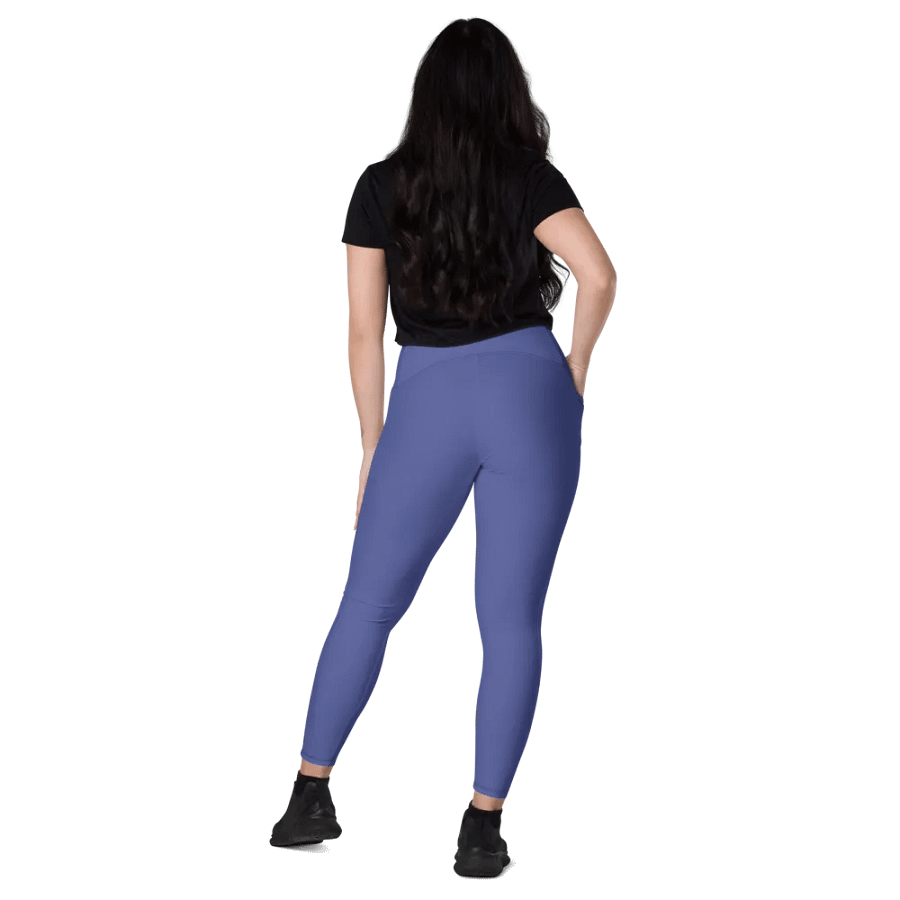 Plain Dark Purple True Summer Women's High Waisted Premium Crossover Leggings with Pockets by Treasure Pie product image (12)