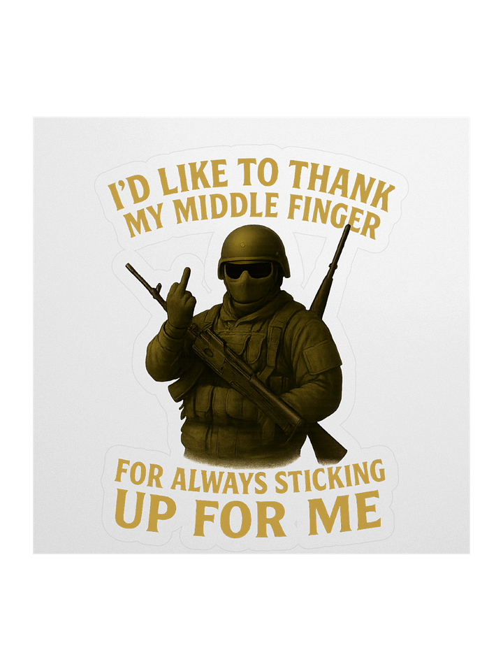 Middle Finger Salute Kiss Cut Stickers product image (1)