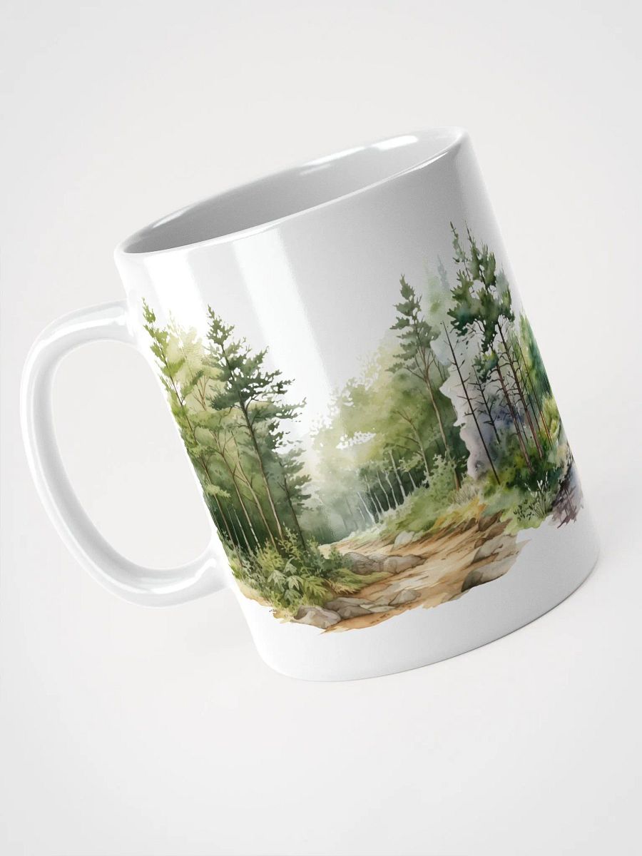 Serene Forest Path White Glossy Mug product image (4)