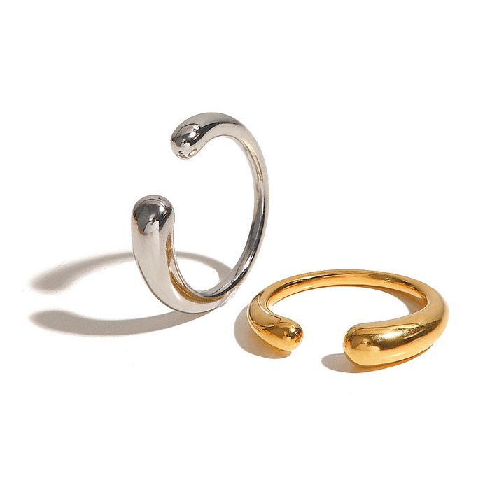 Minimalist Open Curve Rings | Gold & Silver Tone product image (1)