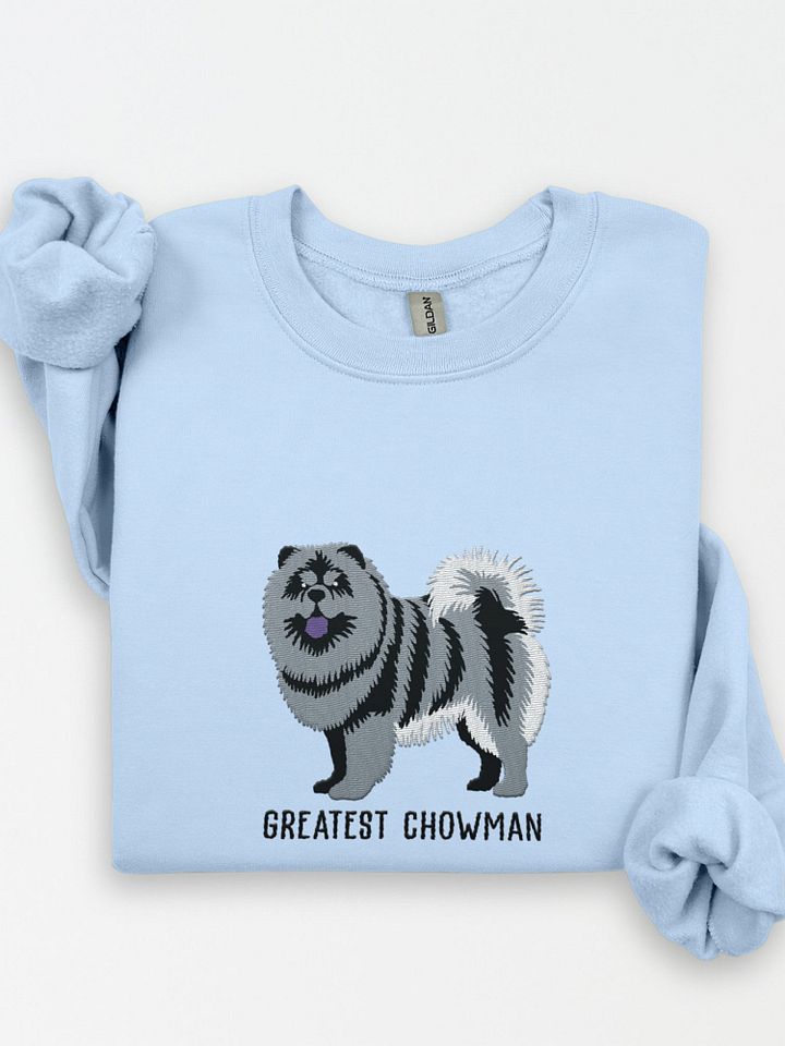 Greatest Chowman Sweatshirt(Embroidered) of a Chow Chow(Blue) product image (1)