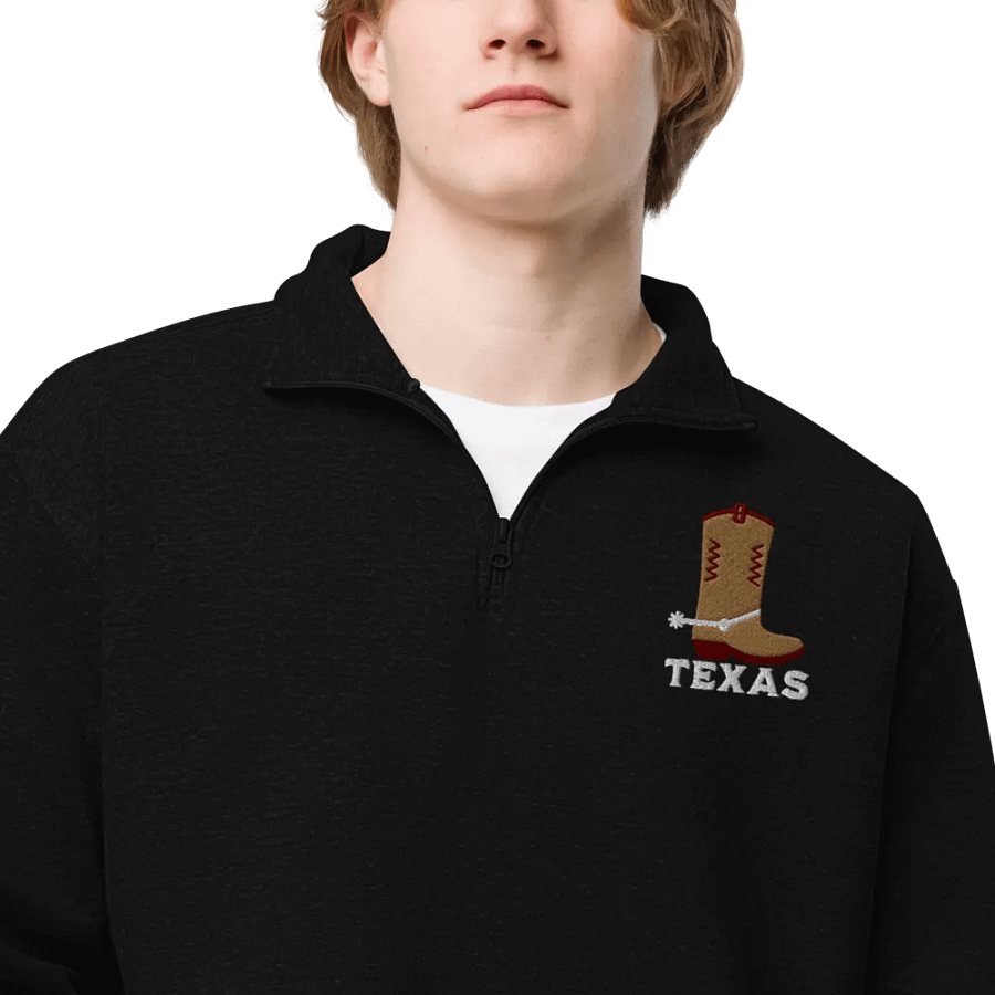 Texas Cowboy Boot Embroidery Half Zip product image (9)