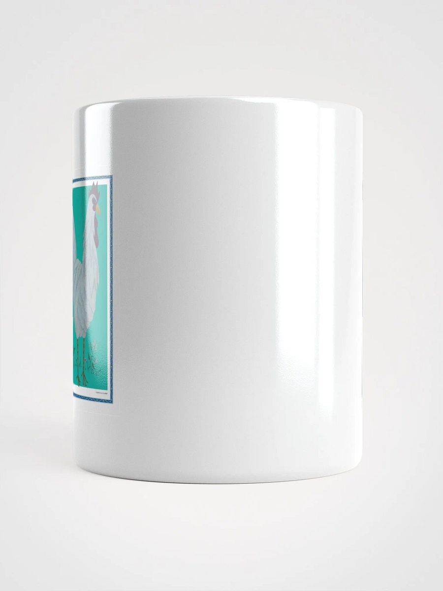 White Glossy Mug with Chicken and Green background product image (5)