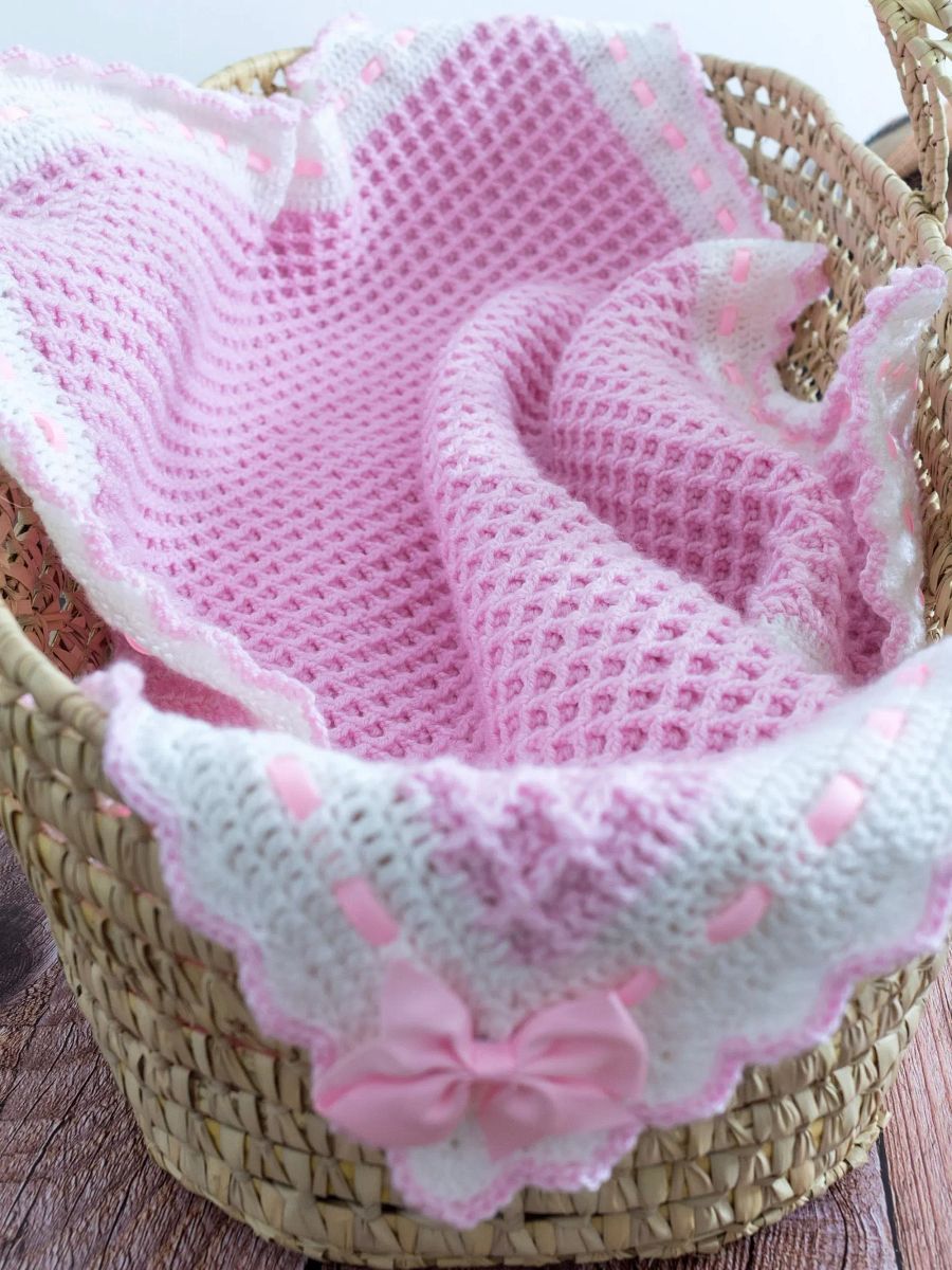 Crochet Pattern: Waffle Baby Blanket product image (4)