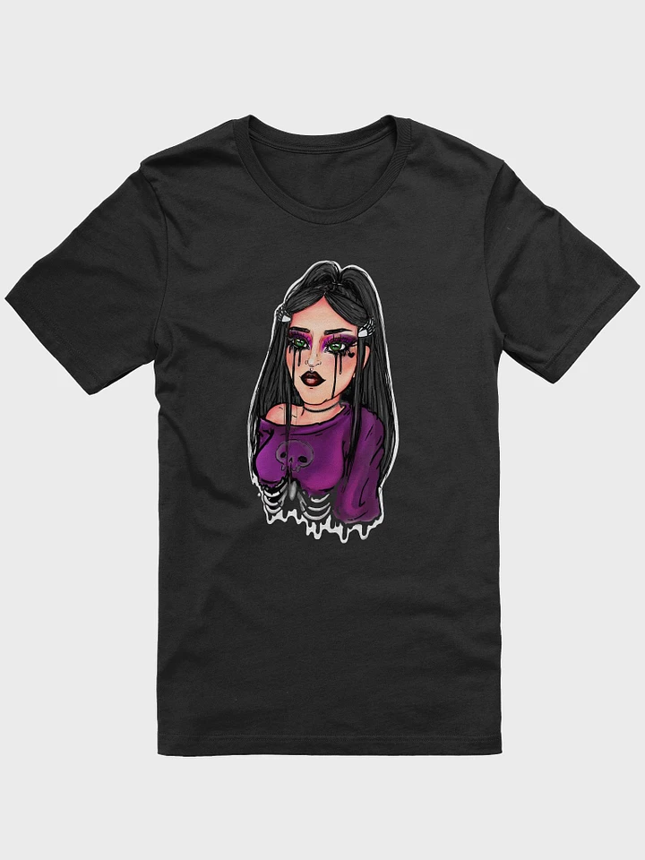 Crying SpookySnowflake Ribcage Purple Unisex Black T-Shirt product image (1)
