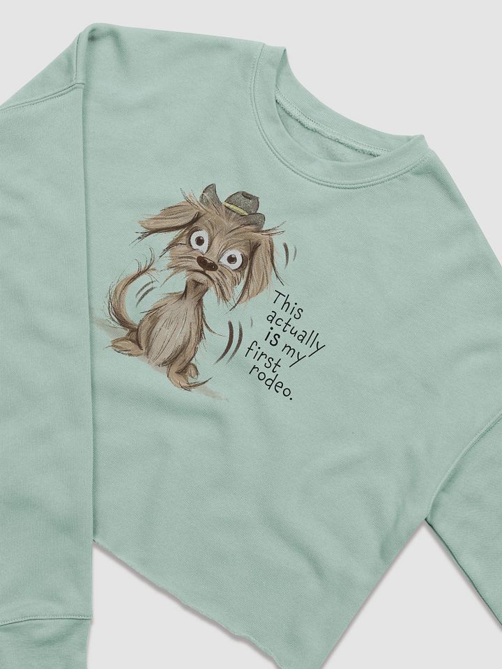 Anxious Pup Cropped Sweatshirt Dusty Blue product image (2)