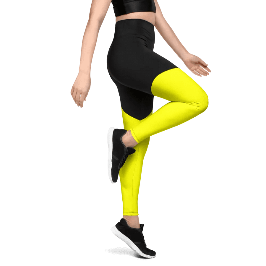 Plain Color Yellow Sports Leggings product image (5)