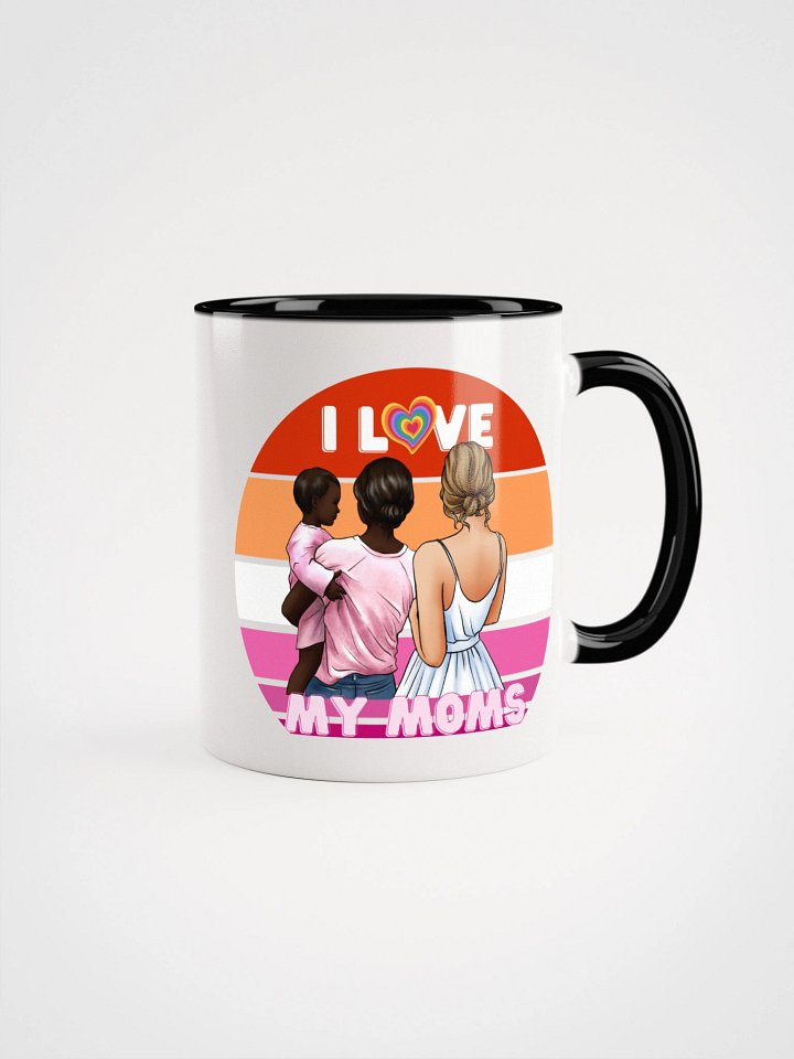 Diverse Two Mom Family Pride Illustration Ceramic Mug with Color product image (1)