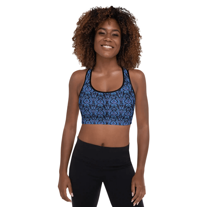 Navy All-Over Print Padded Sports Bra product image (1)