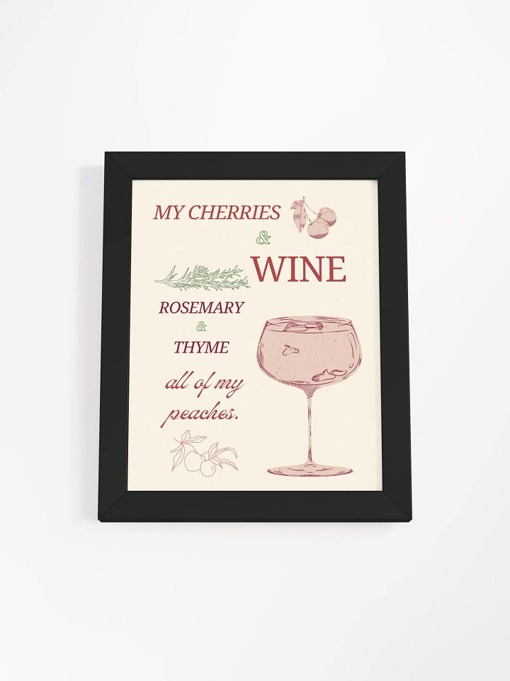 "My Cherries & Wine"Lana Del Rey Inspired Botanical Kitchen Art Print | Elegant Wine Lover Wall Decor | Modern Kitchen Poster product image (9)