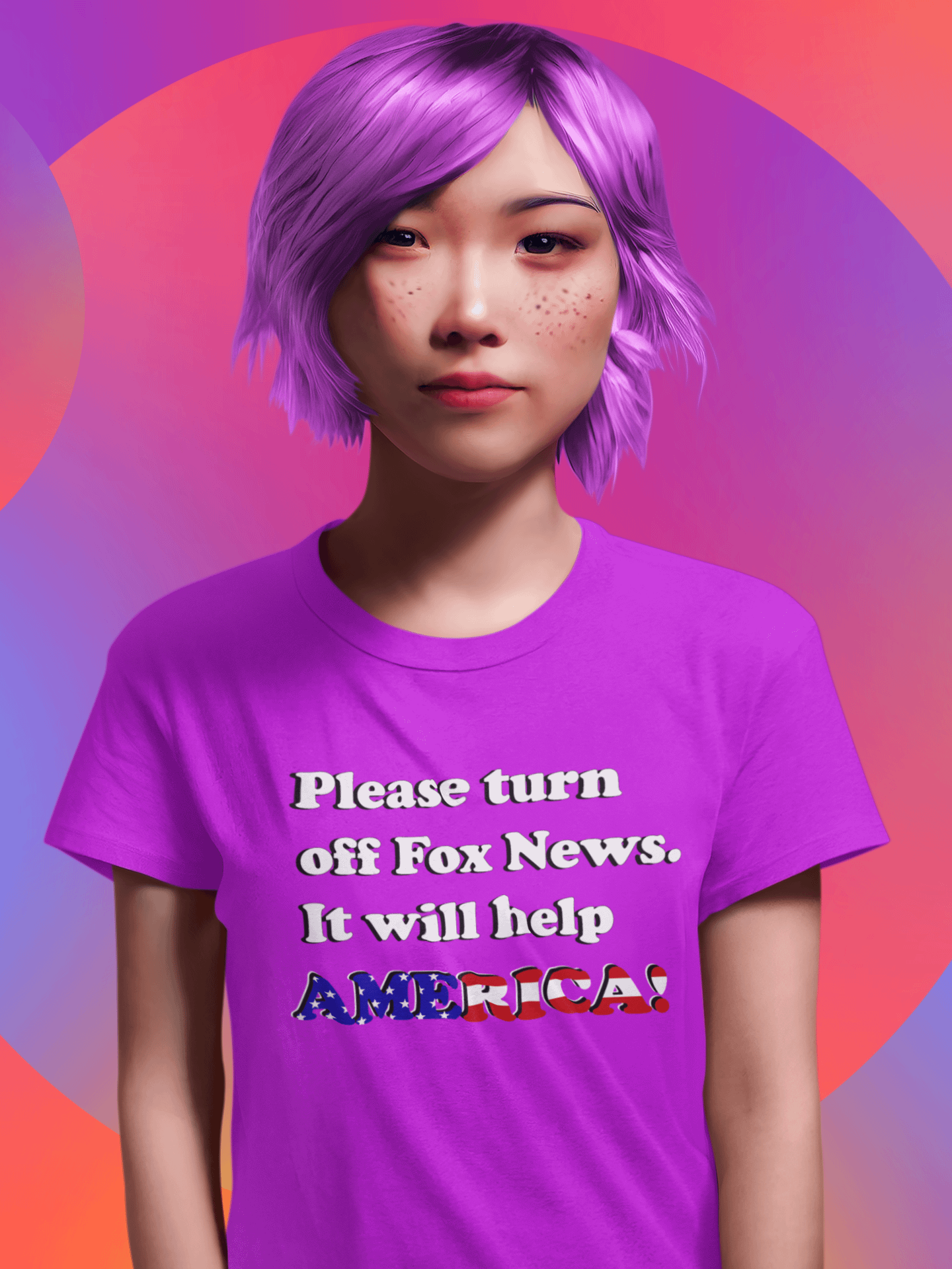 Please Turn Off Fox News. It Will Help America! (Black+White) - Digital Download product image (5)