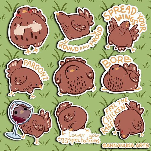 Any chicken lovers out there? Or sticker lovers? Maybe both?

There are some new arrivals on my ko-fi shop 
✨ ko-fi.com/nunal...