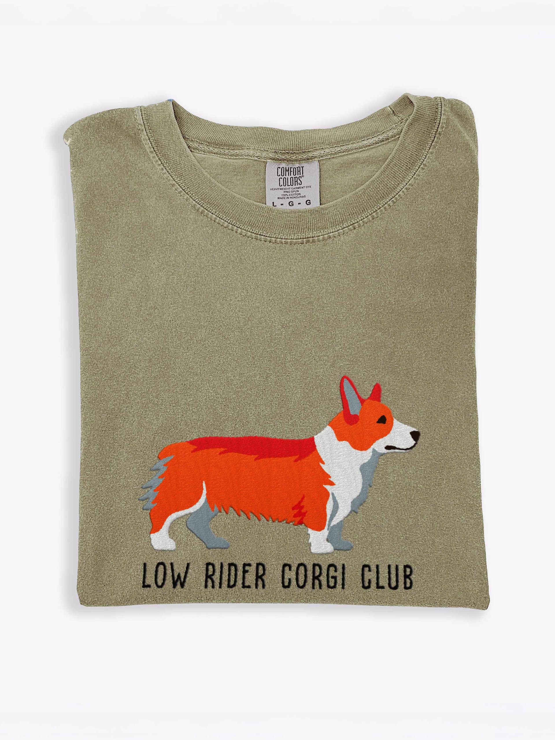 Low Rider Corgi Club T-Shirt(Embroidered) of a Pembroke Welsh Corgi(Red) product image (2)