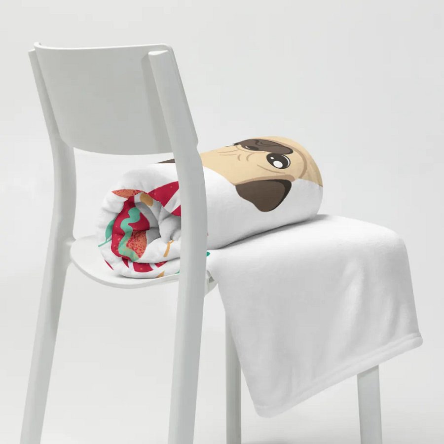 Merry Christmas Pug Throw Blanket product image (20)