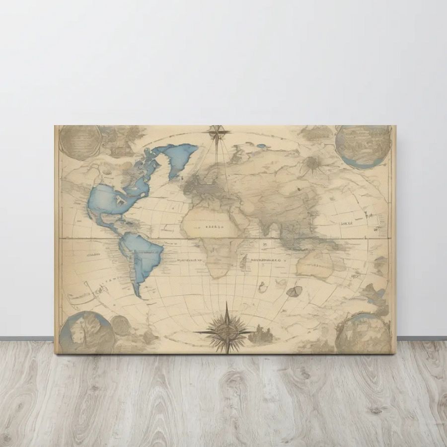 World Map for Wall Art | Earth Impressions Hand-Drawn World Map [24