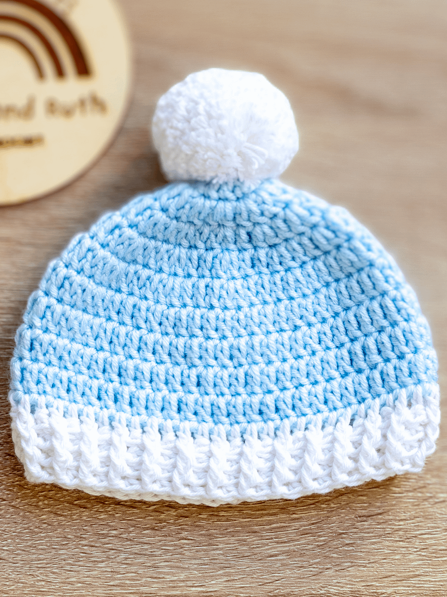 Crochet Pattern: Two Toned Baby Hat product image (3)