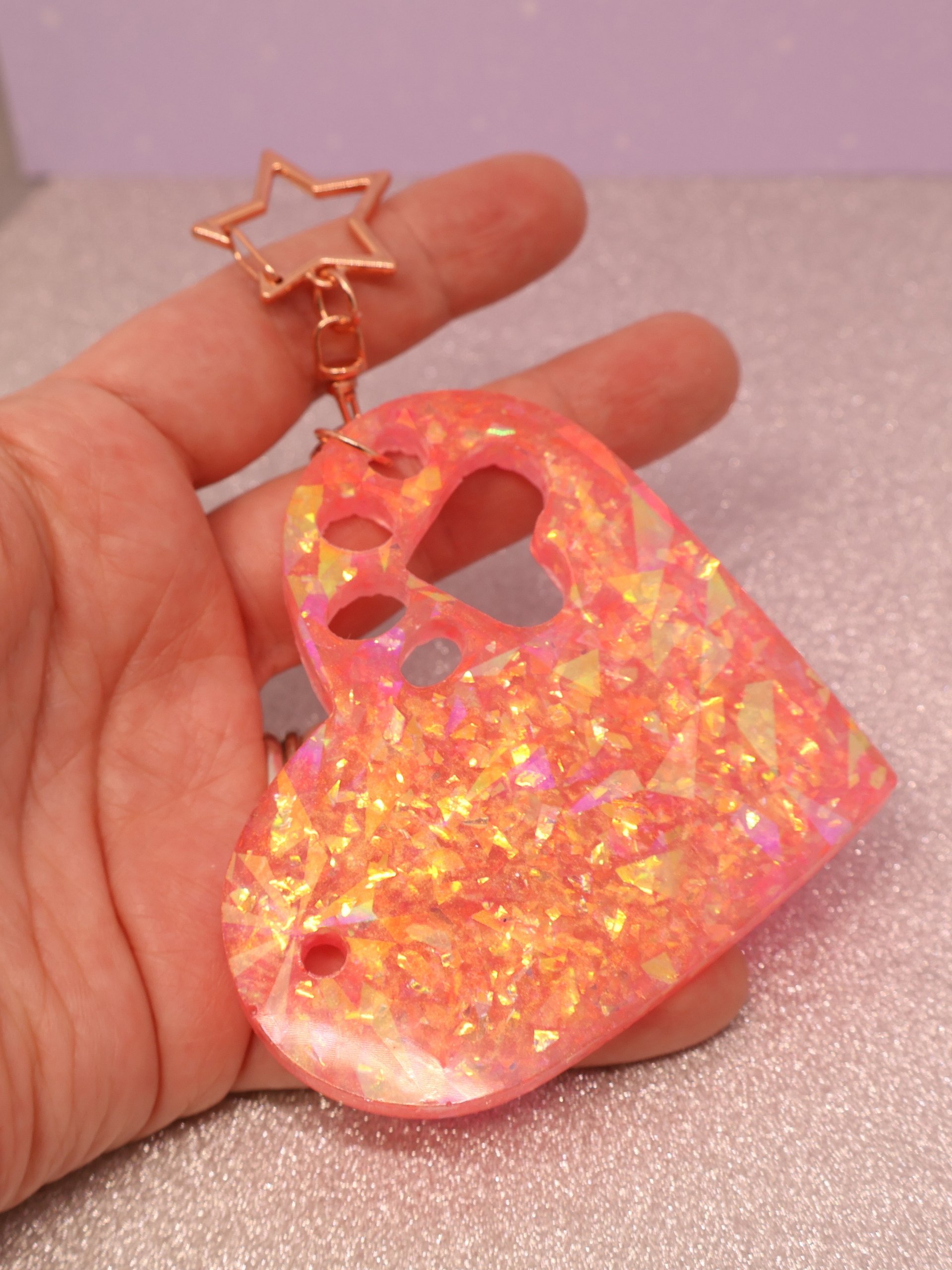Holo Heart with Paw Keychain product image (1)