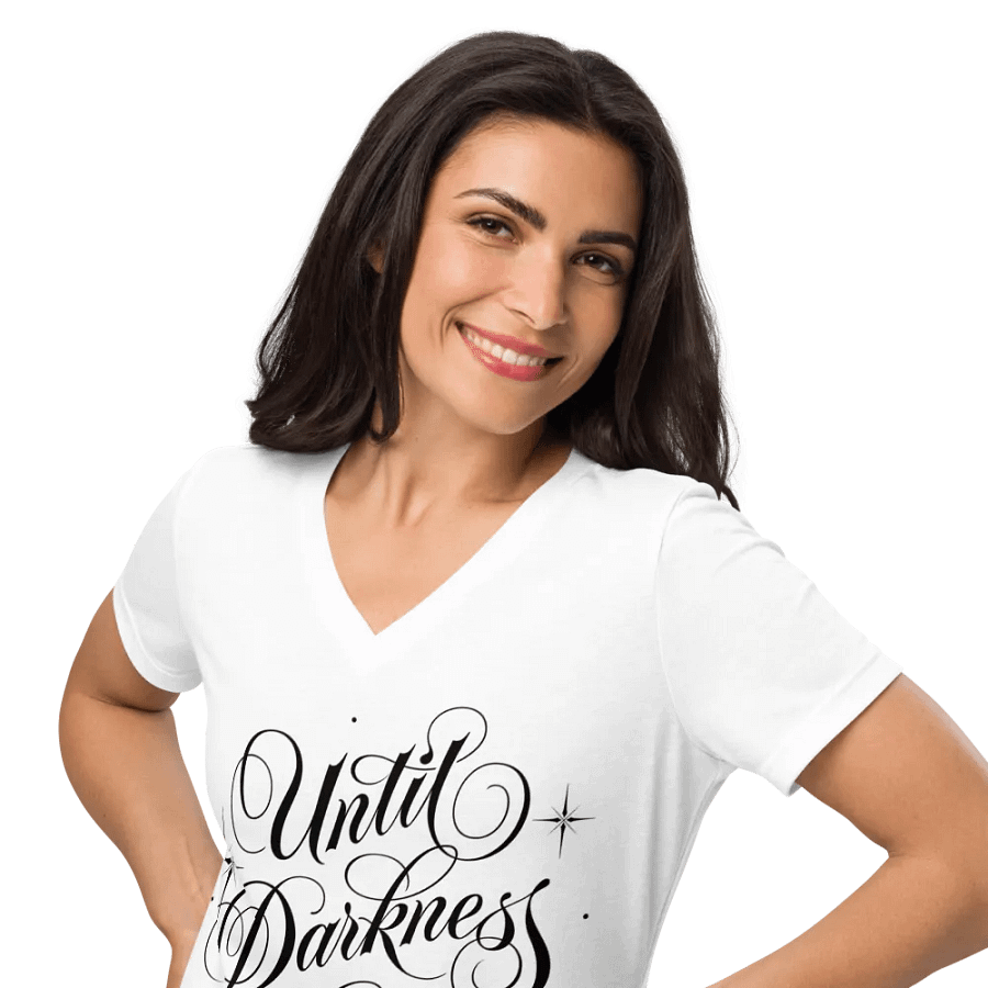 Until Darkness Dies (simple design) Bella+Canvas Women's Relaxed V-Neck T-Shirt product image (10)