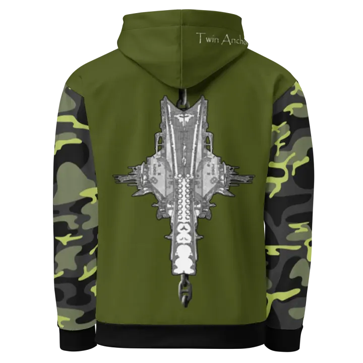 Camouflage & Green Foss double tug Sketch Hoodie product image (1)