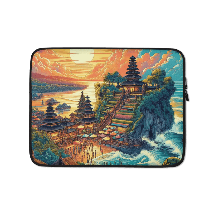 Coastal Serenity Laptop Sleeve | Ai Design Bali island product image (1)