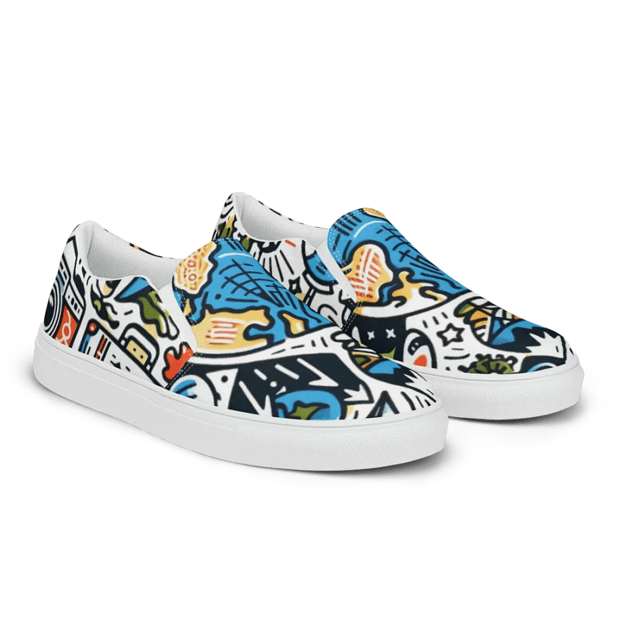 Women's Slip-On Canvas Shoes | AI-Designed Travel Icons product image (4)