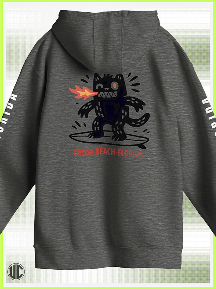 Beach Hoodie | Cocoa Beach Graphic Surf Hoodie | Unisex Pullover Hoodie product image (1)