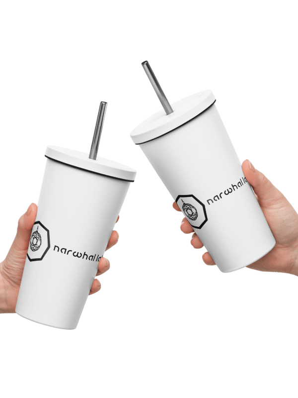 narwhal labs white steel water cup product image (6)