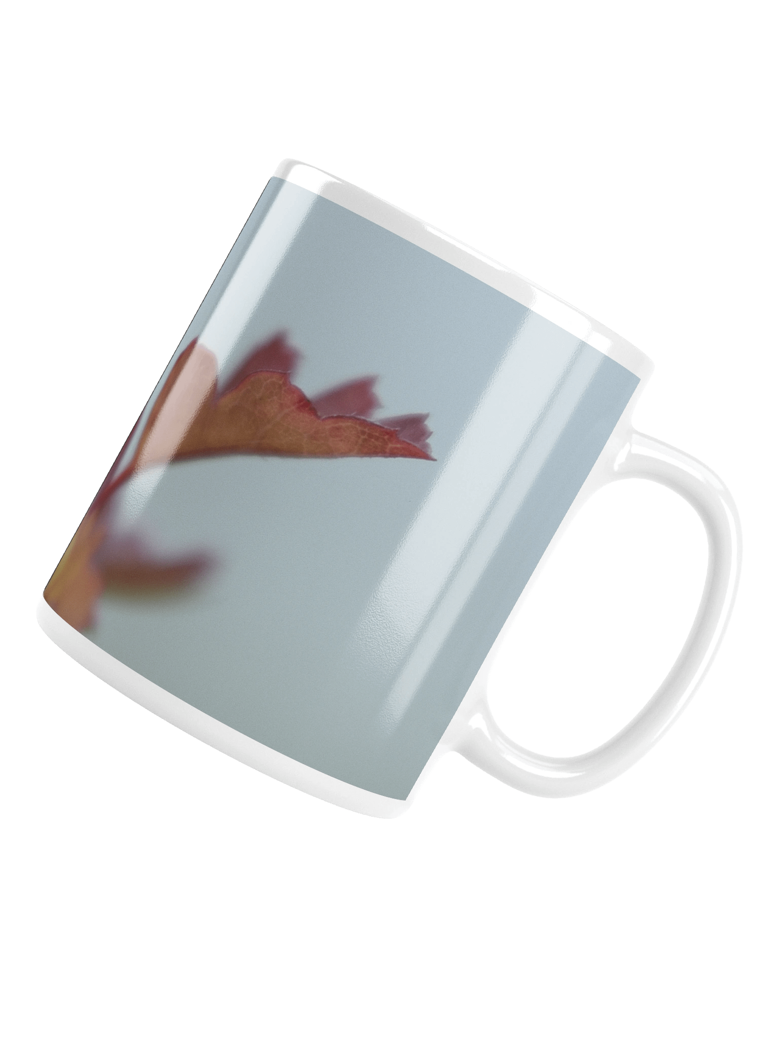 Keramiktasse weiß - Herbstblatt mit Tautropfen product image (3)