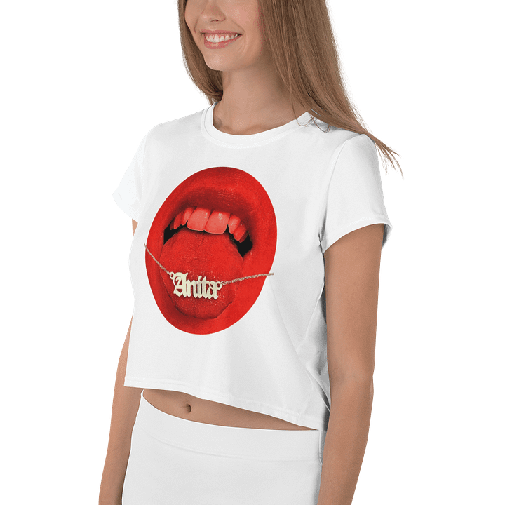 Anita Crop Top - Classic Logo in White product image (2)