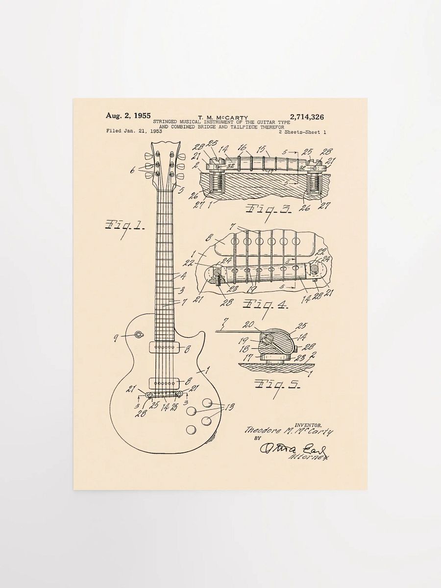 Vintage guitar patent print product image (1)