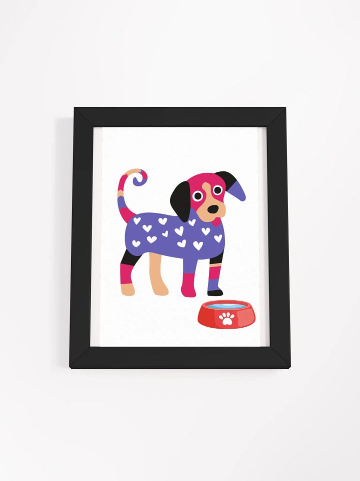 Graphic dog & bowl Framed Matte Poster product image (4)