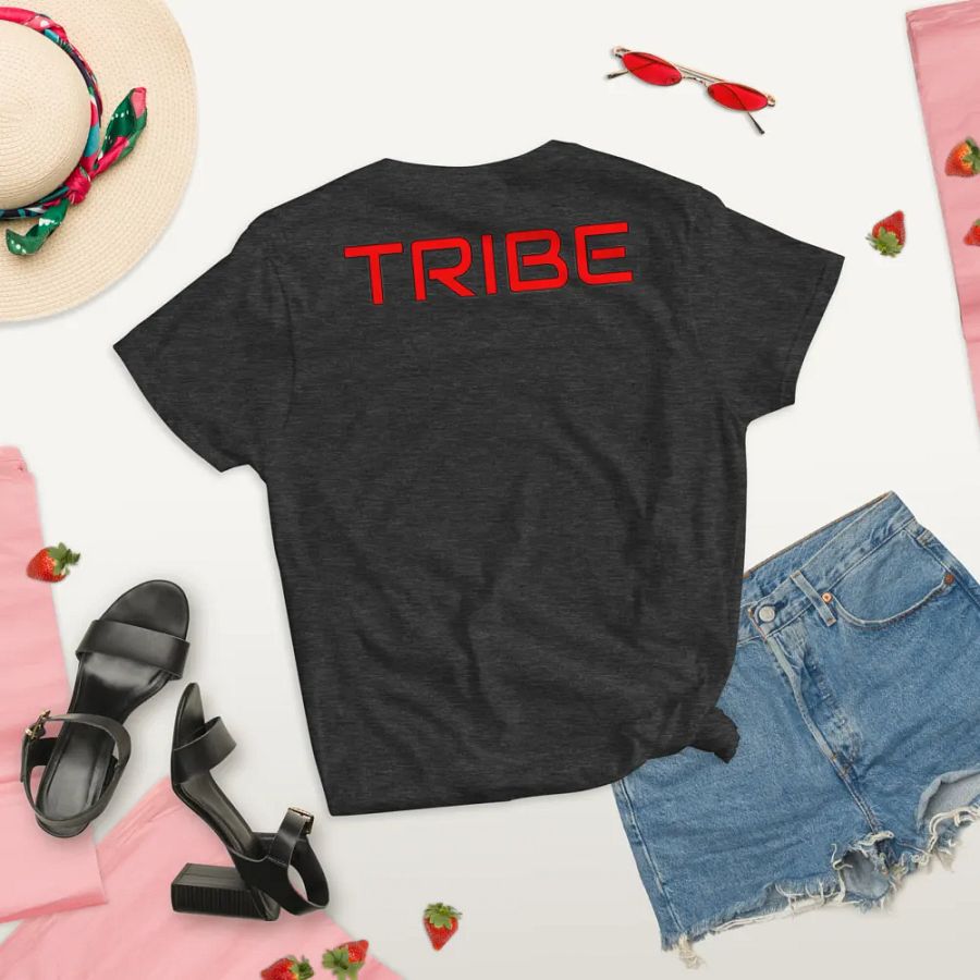 Women's CRT Paint Splatter Front | Red Tribe Back Print Gildan Middleweight T-Shirt product image (12)