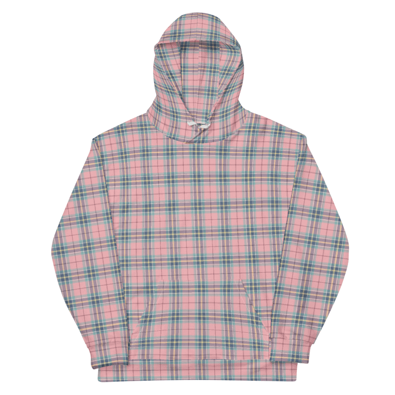 Pastel Pink, Mint Green, and Yellow Plaid Hoodie product image (6)