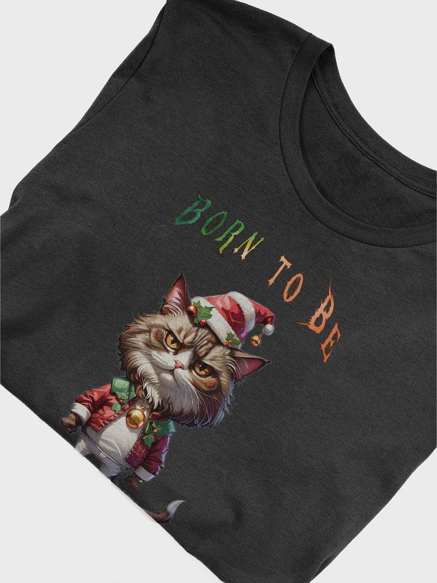Born to be Naughty Christmas Cat Tee – Purrfectly Grumpy Festive Fun! product image (30)
