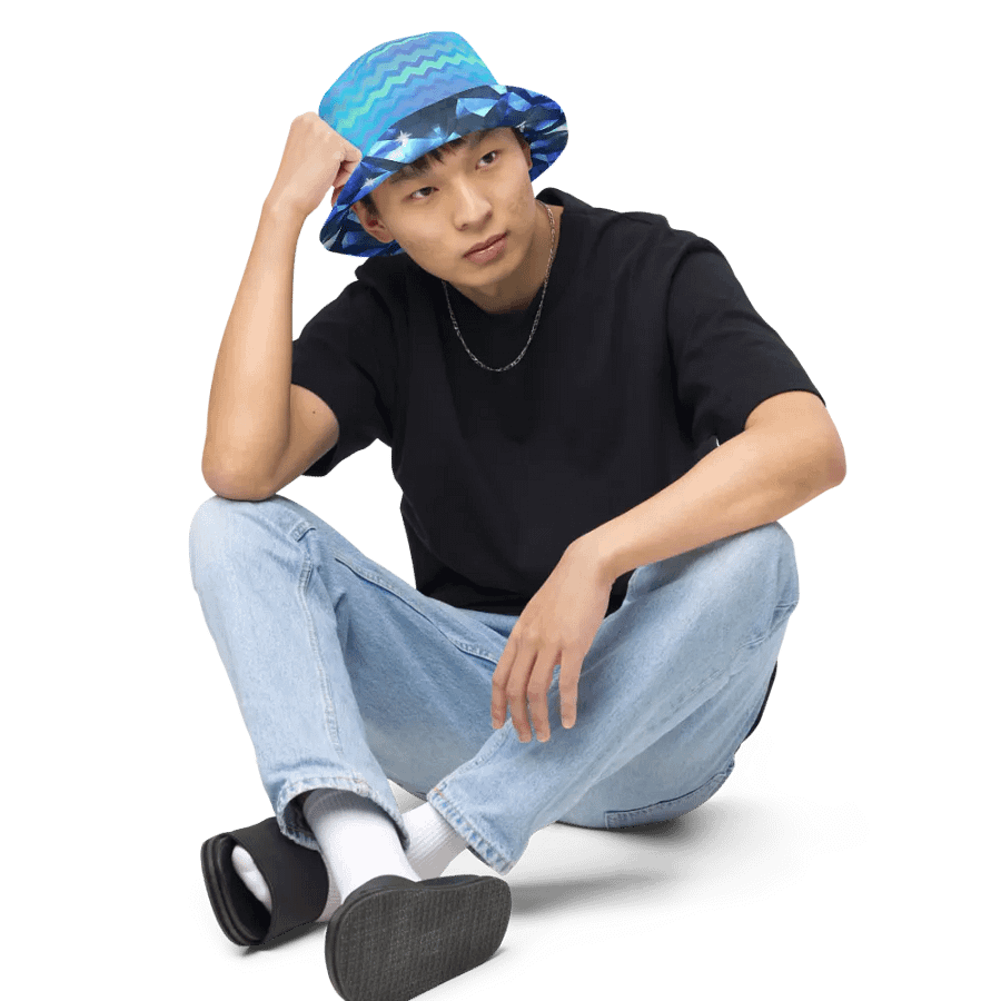 Blue Crystal Pattern Buckethat product image (10)