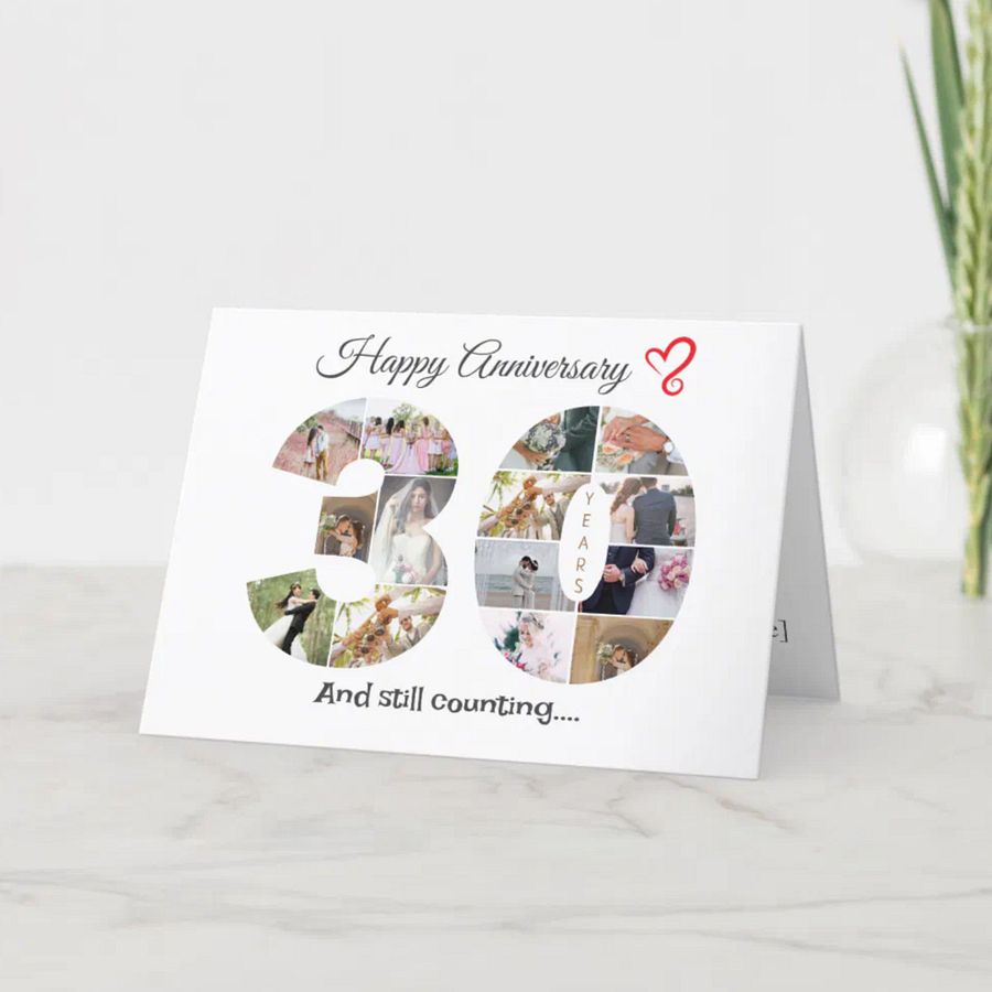 30 Year Anniversary Photo Card Editable Canva Template product image (3)