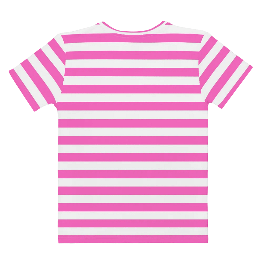 Whimsical Eyes Butterfly Women's Pink Stripped T-Shirt product image (8)