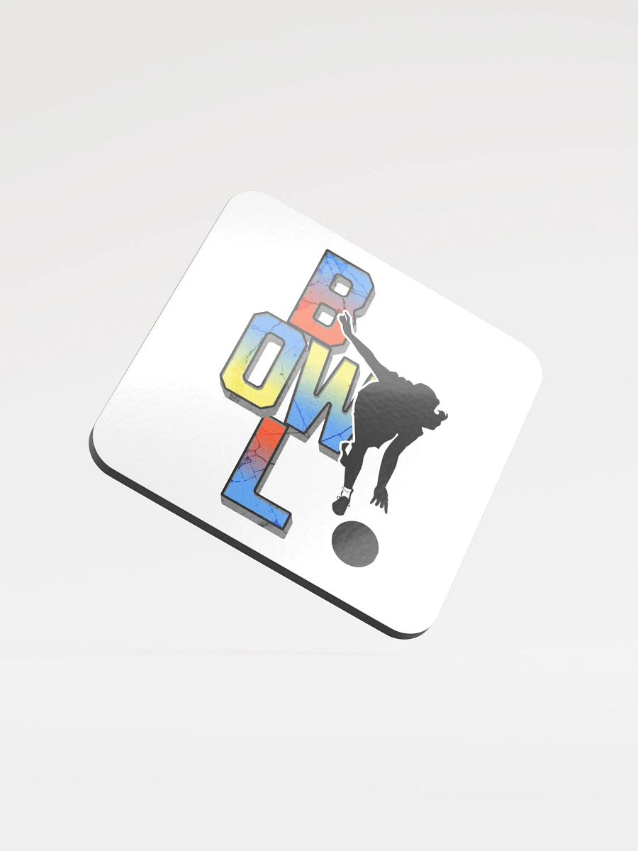 Bowl Woman Strike Silhouette Glossed Cork Coaster product image (2)